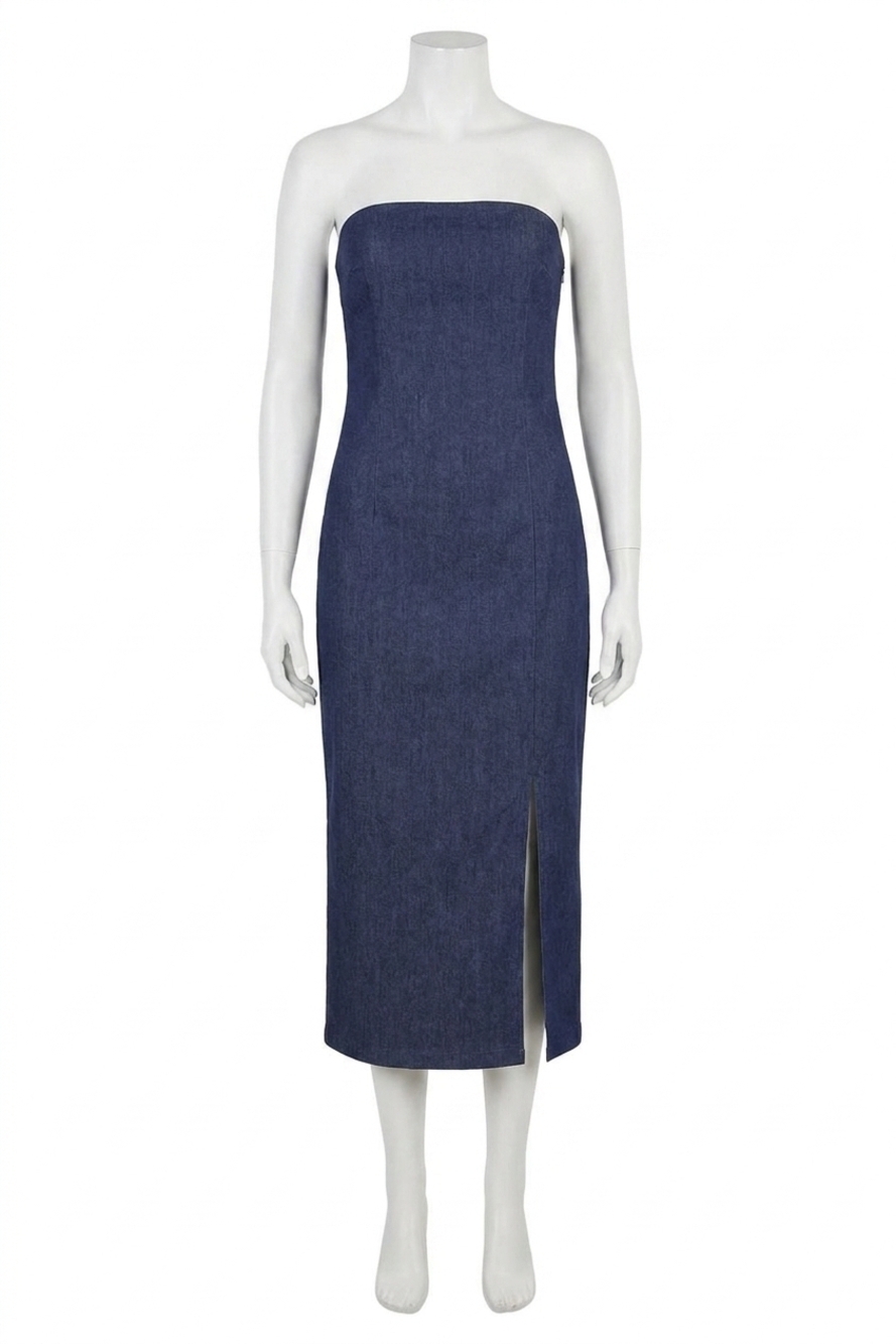 NEW BISHOP + YOUNG naomi strapless midi dress in paradise